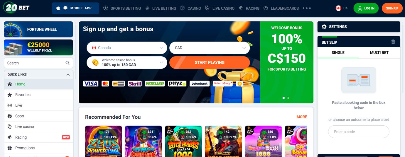 20bet online casino canada