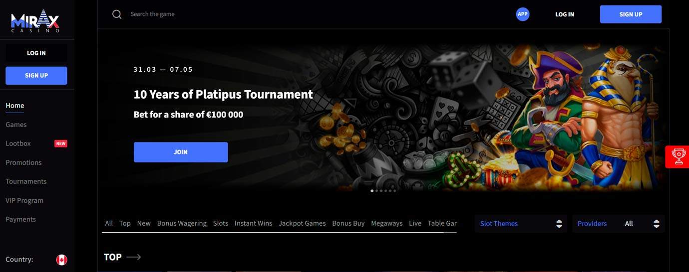 Mirax casino tournament anniversary promo